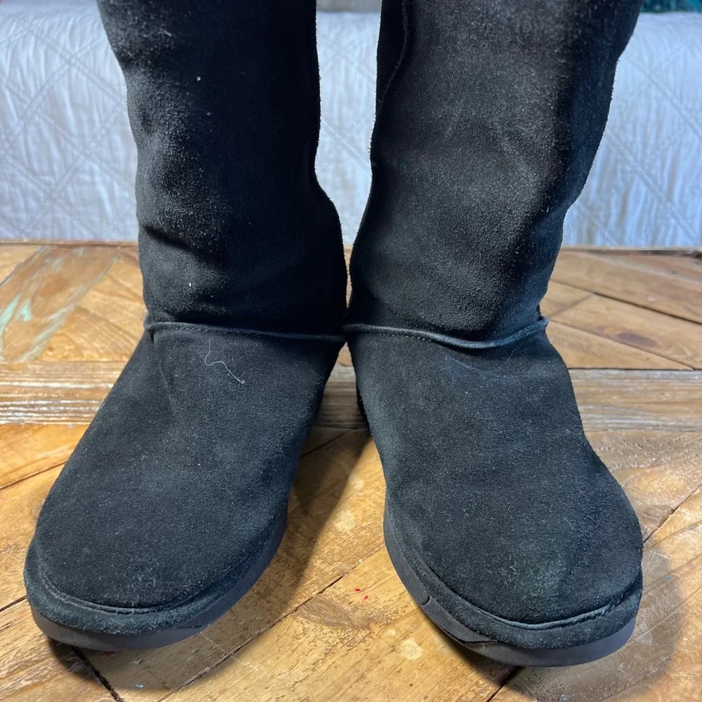ALDO Black Suede Tall Winter Boots Women's Size 38 (7.5-8) Warm‎ Cozy Fur Lined